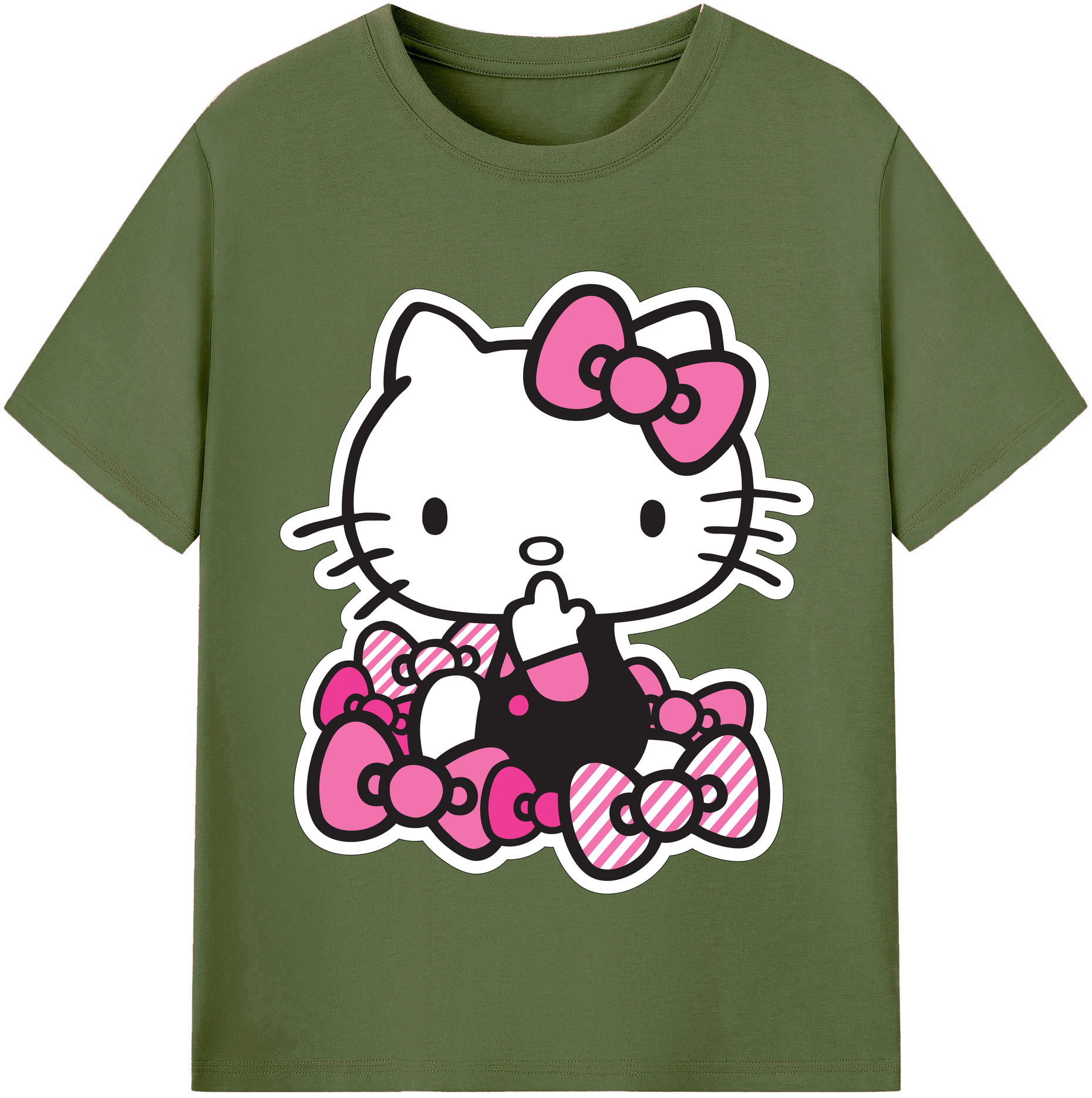 （画像用） Hello Kitty ハローキティ 綿100％半袖Tシャツ（フロントプリント）